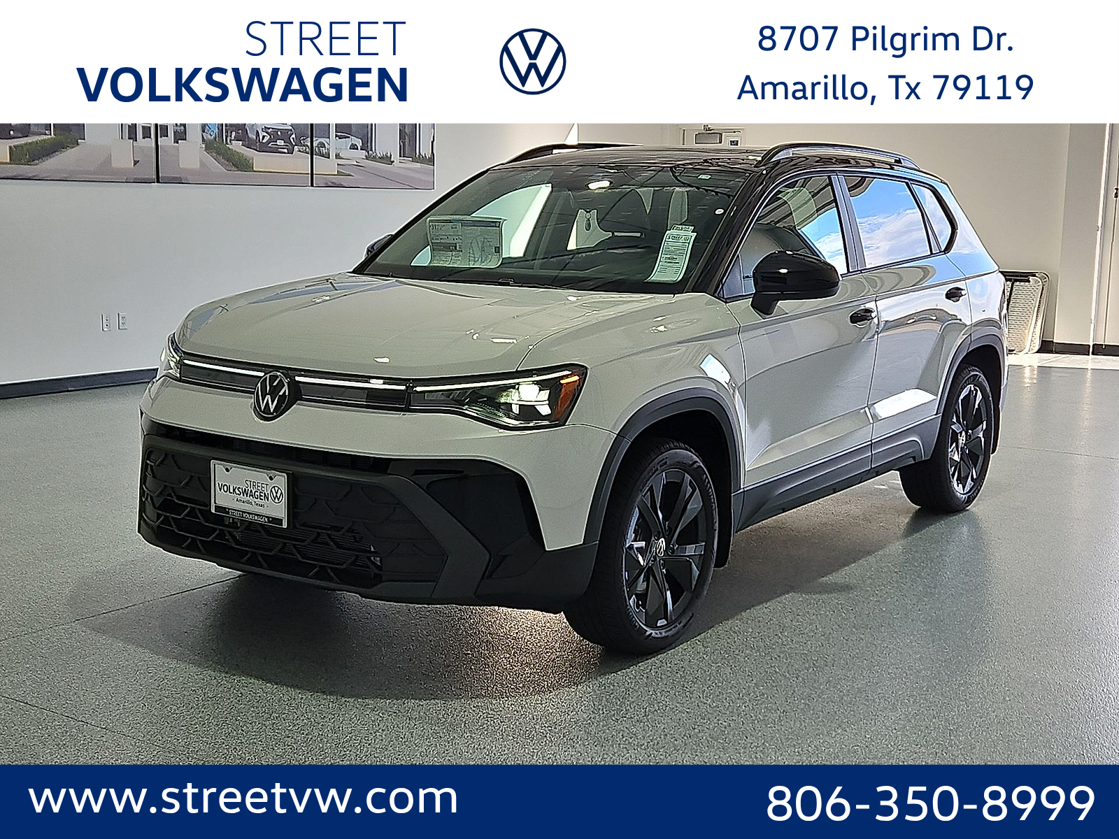 2026 Volkswagen Taos SE Black Pure White w/Deep Blk Rf at Street VW of Amarillo