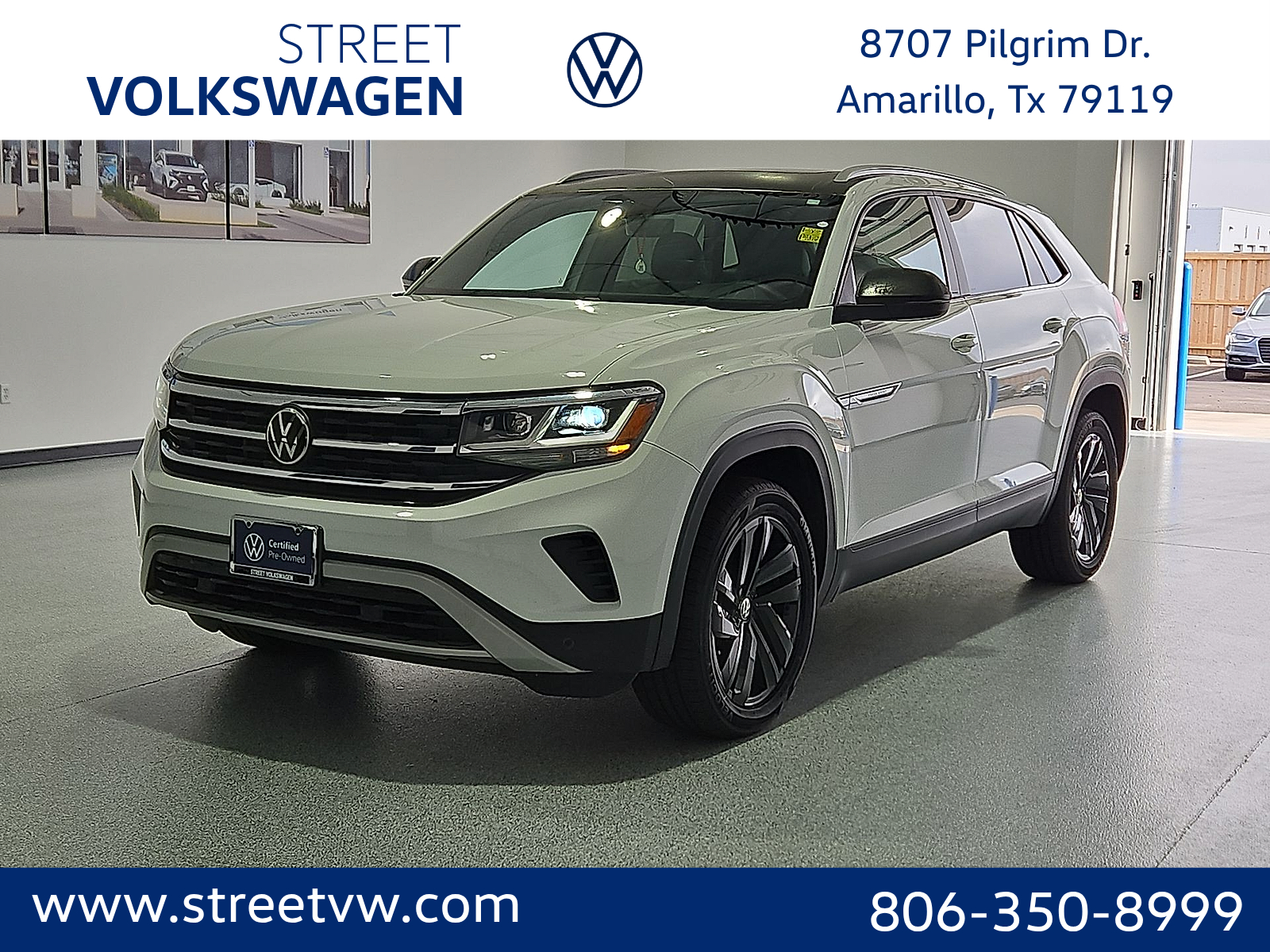 2022 Volkswagen Atlas Cross Sport 3.6L V6 SE w/Technology Pure White at Street VW of Amarillo