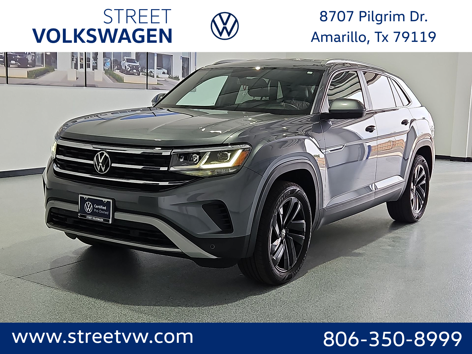 2022 Volkswagen Atlas Cross Sport 2.0T SE w/Technology Platinum Gray Metallic at Street VW of Amarillo