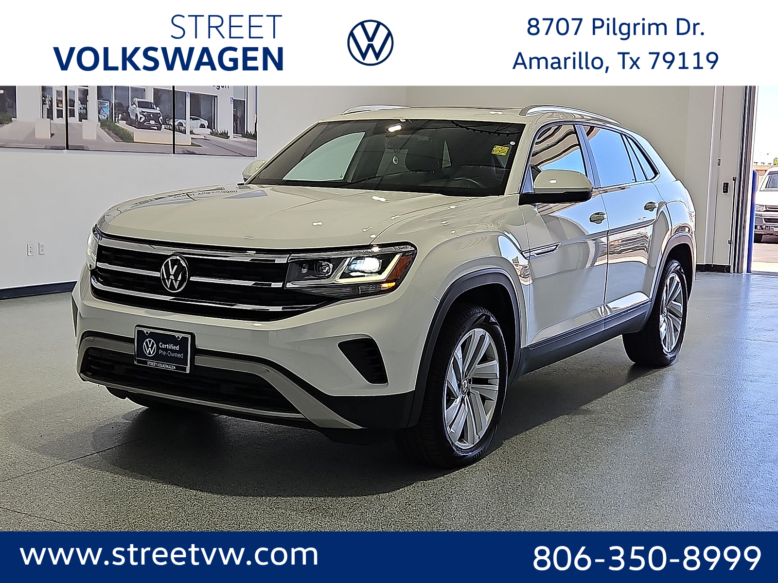 2023 Volkswagen Atlas Cross Sport 2.0T SE w/Technology Pure White at Street VW of Amarillo