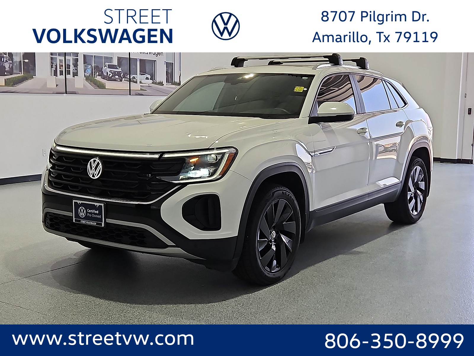 2024 Volkswagen Atlas Cross Sport 2.0T SE w/Technology Pure White at Street VW of Amarillo
