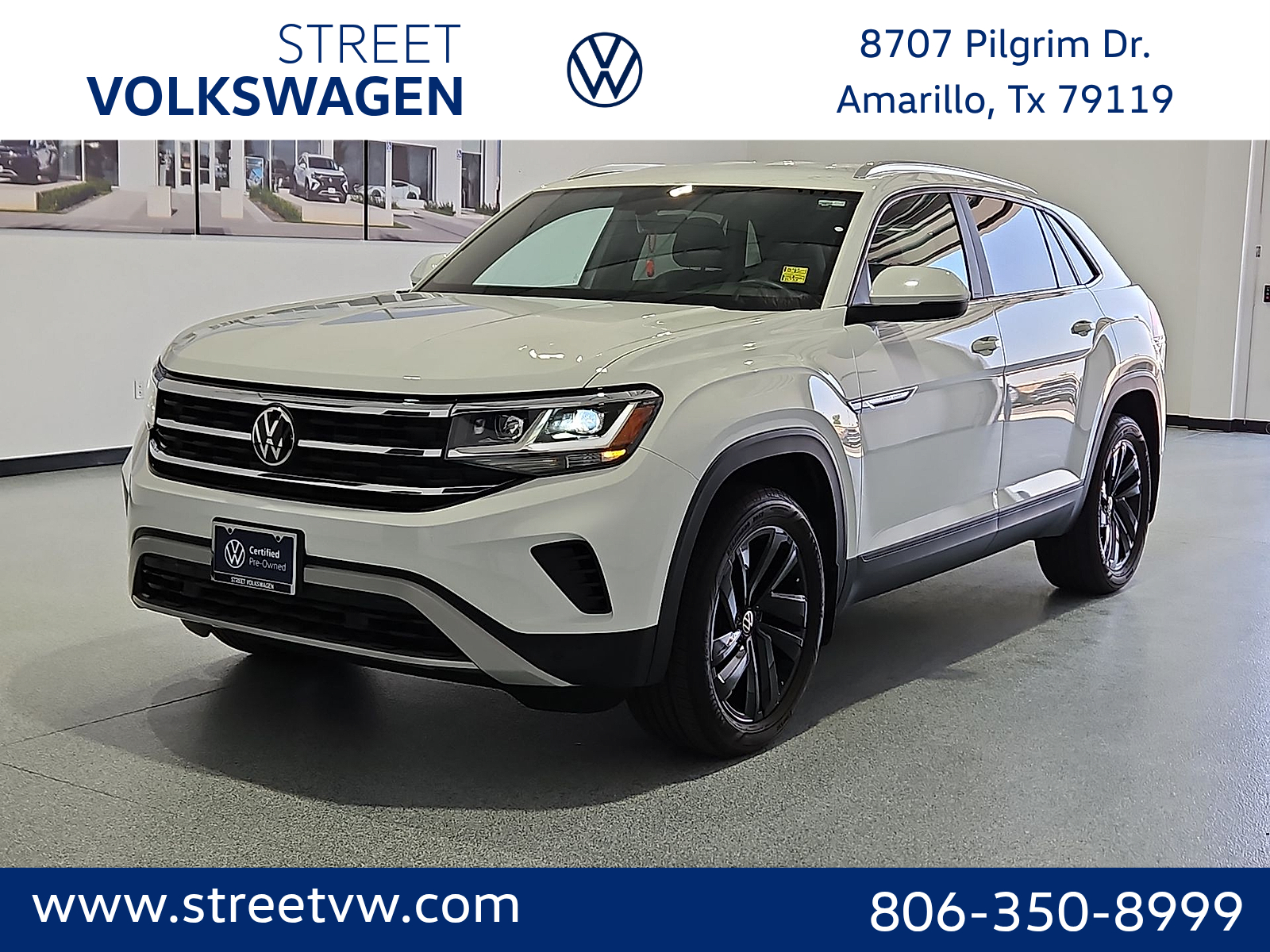 2023 Volkswagen Atlas Cross Sport 2.0T SE w/Technology Pure White at Street VW of Amarillo