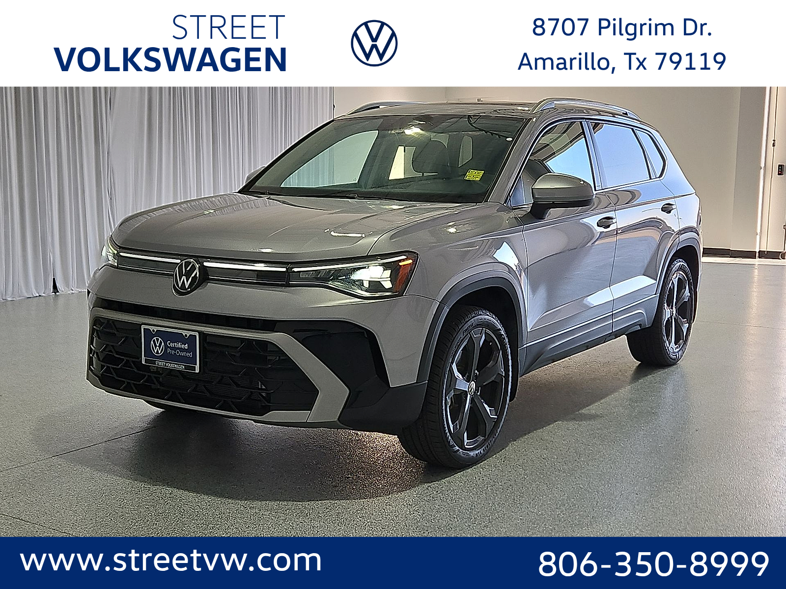 2025 Volkswagen Taos 1.5T SEL Silver Metallic at Street VW of Amarillo