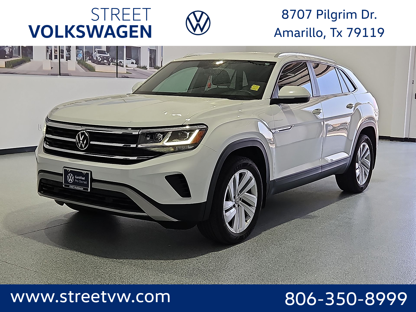 2023 Volkswagen Atlas Cross Sport 2.0T SE w/Technology Pure White at Street VW of Amarillo