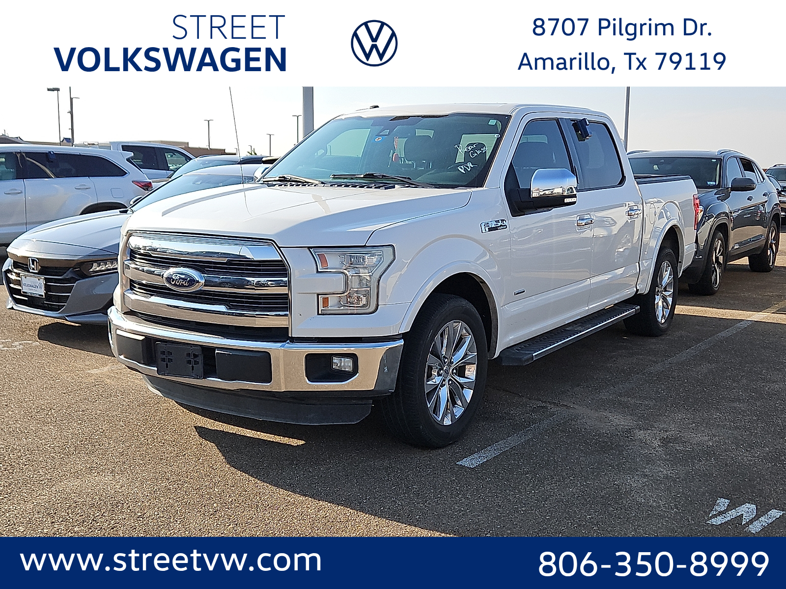 2016 Ford F-150 LARIAT White Platinum Clearcoat Metallic at Street VW of Amarillo