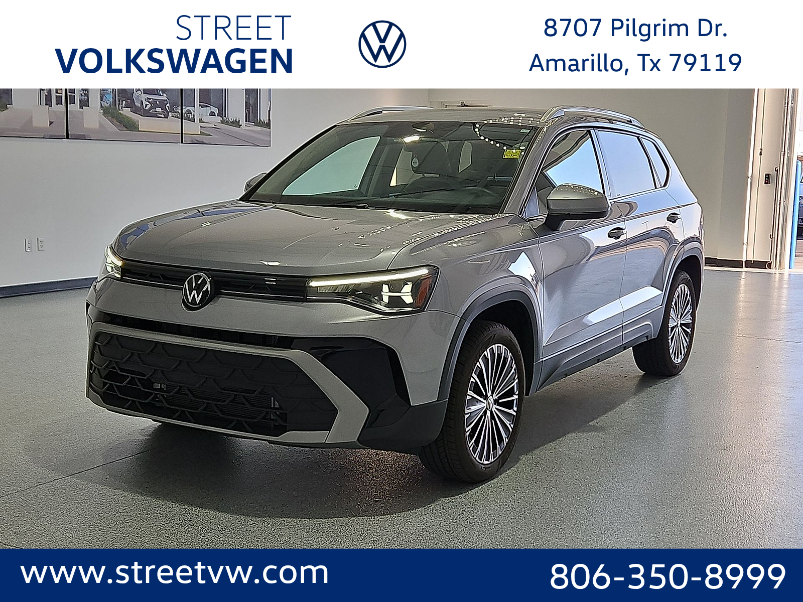 2025 Volkswagen Taos 1.5T SE Silver Metallic at Street VW of Amarillo