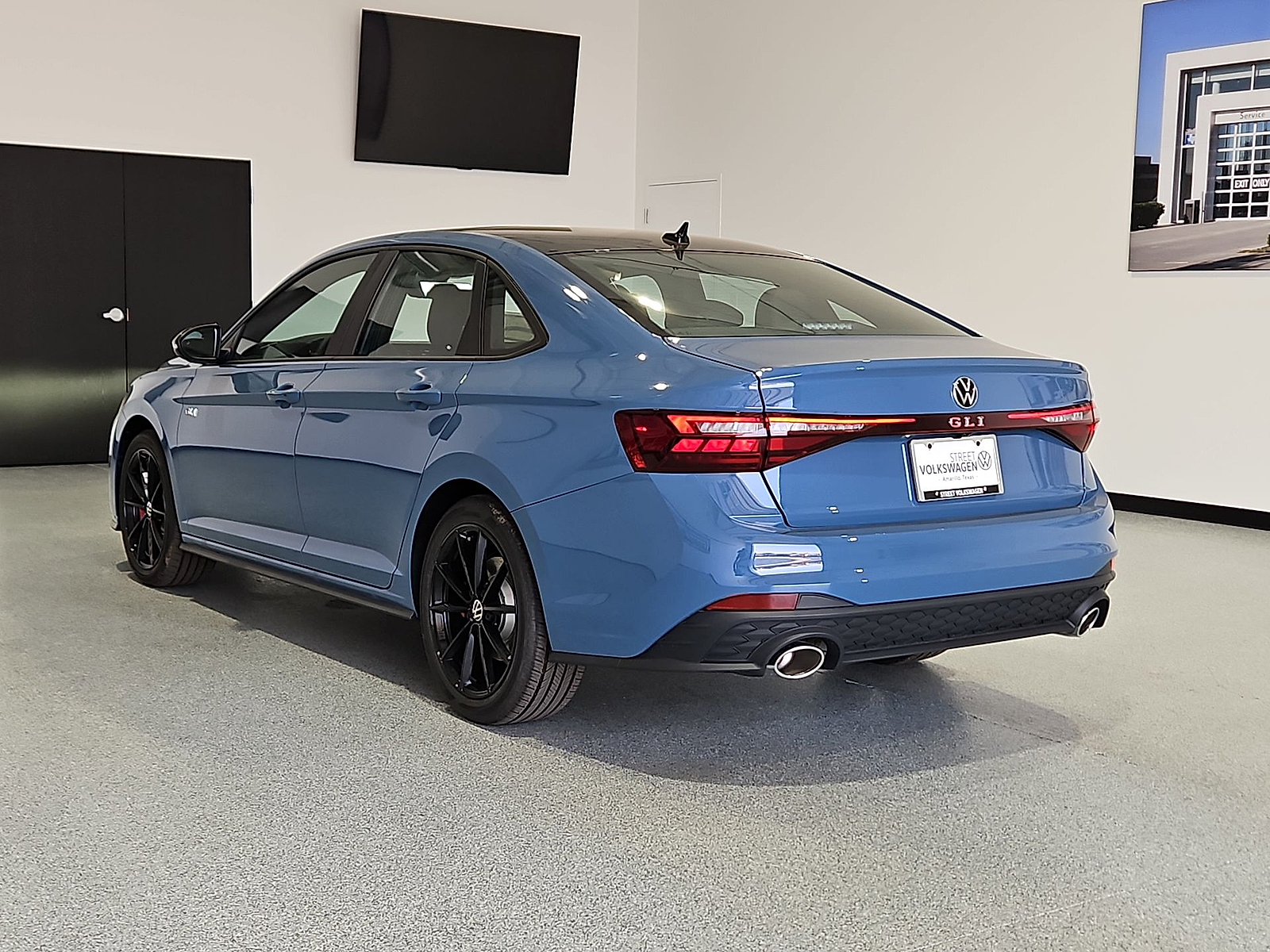2026 Volkswagen Jetta GLI Autobahn Monterey Blue Pearl w/Deep Black Roof at Street VW of Amarillo
