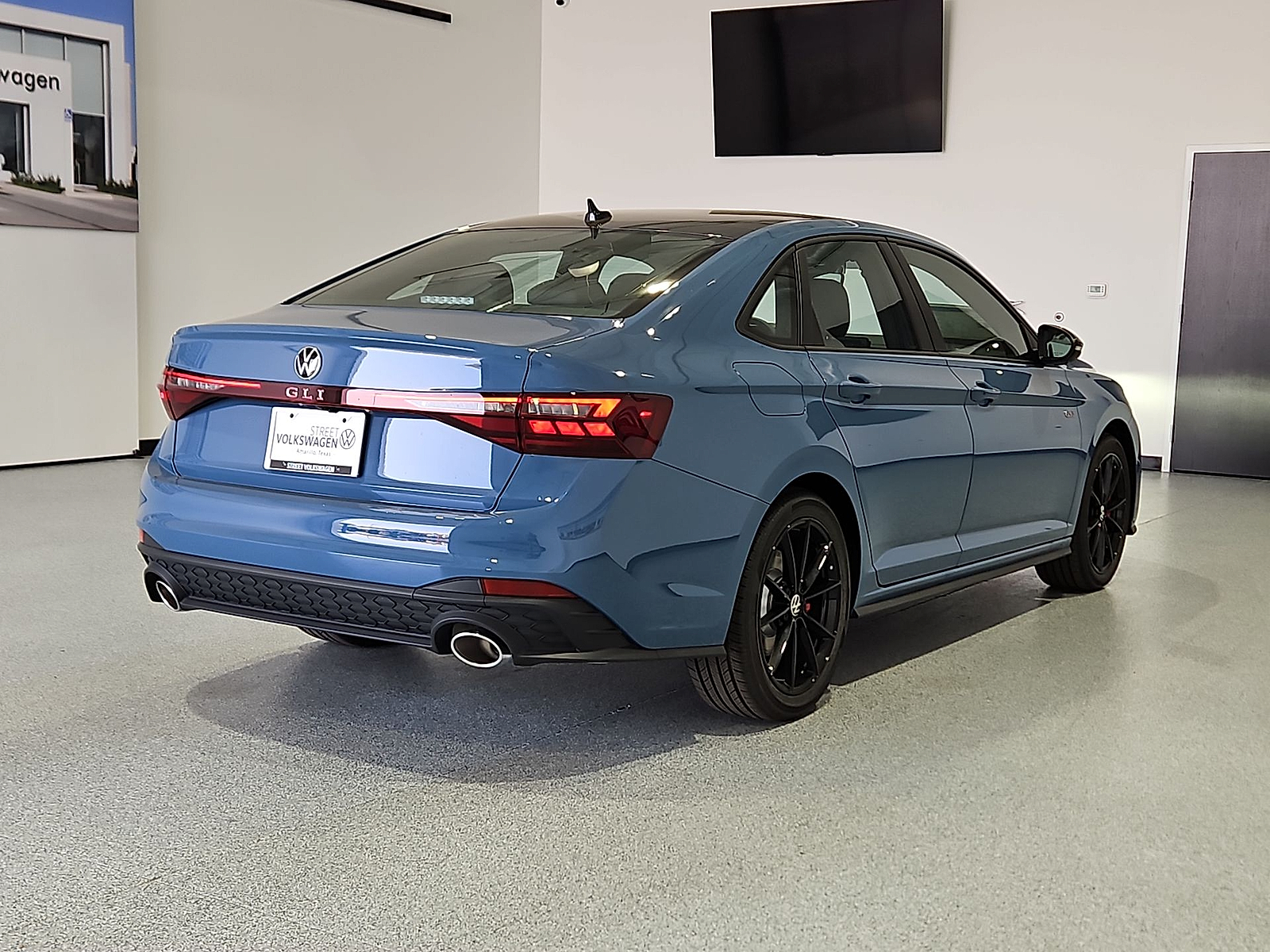 2026 Volkswagen Jetta GLI Autobahn Monterey Blue Pearl w/Deep Black Roof at Street VW of Amarillo