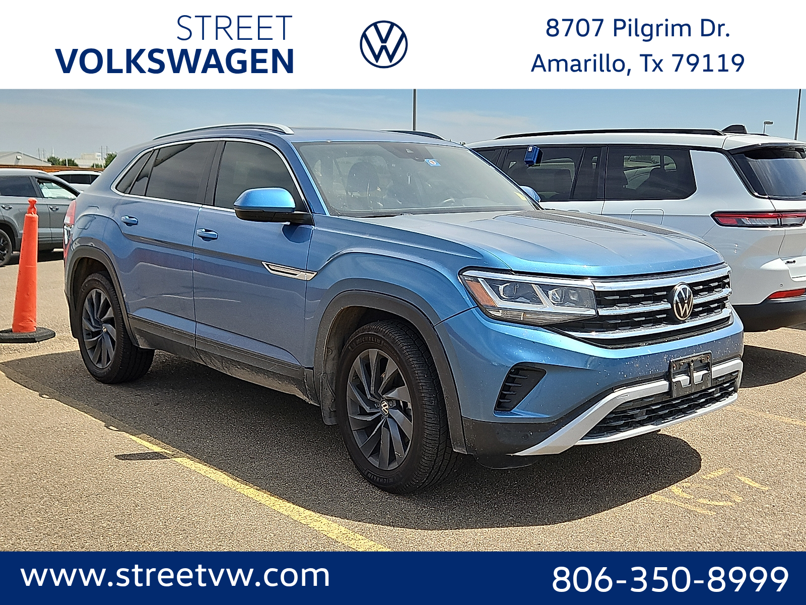 2020 Volkswagen Atlas Cross Sport  Pacific Blue Metallic at Street VW of Amarillo