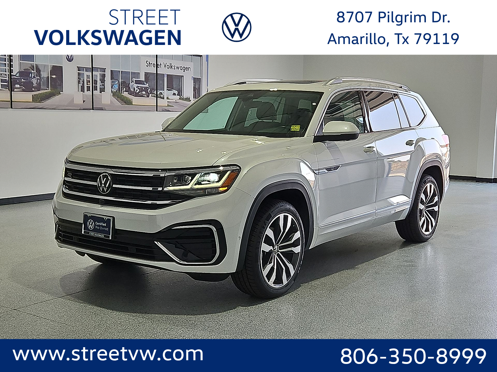 2023 Volkswagen Atlas 3.6L V6 SEL Premium R-Line Opal White at Street VW of Amarillo
