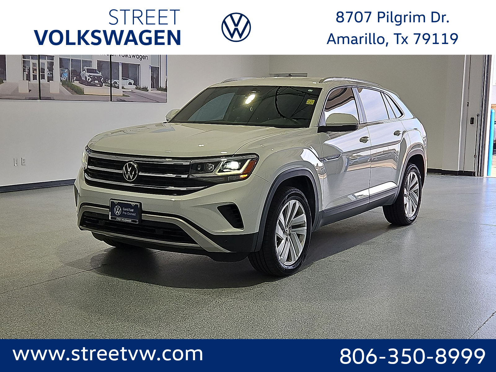 2022 Volkswagen Atlas Cross Sport 3.6L V6 SE w/Technology Pure White at Street VW of Amarillo