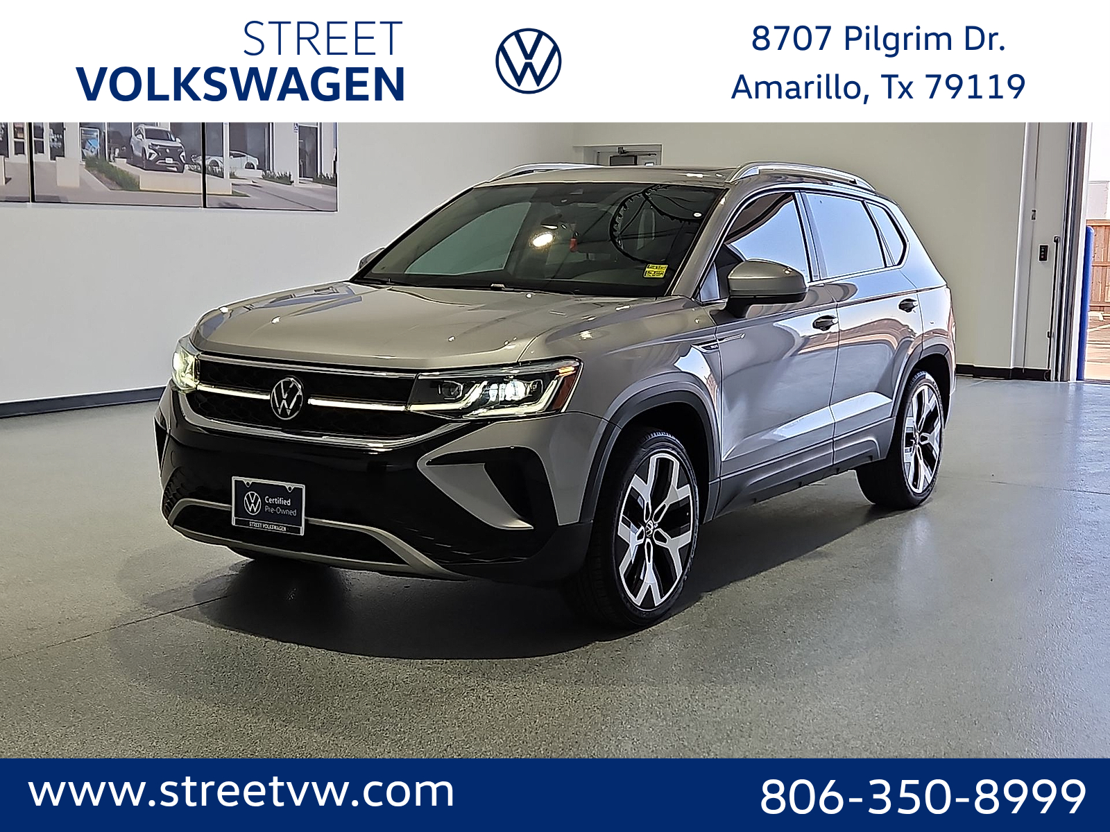 2023 Volkswagen Taos 1.5T SEL Silver Metallic at Street VW of Amarillo