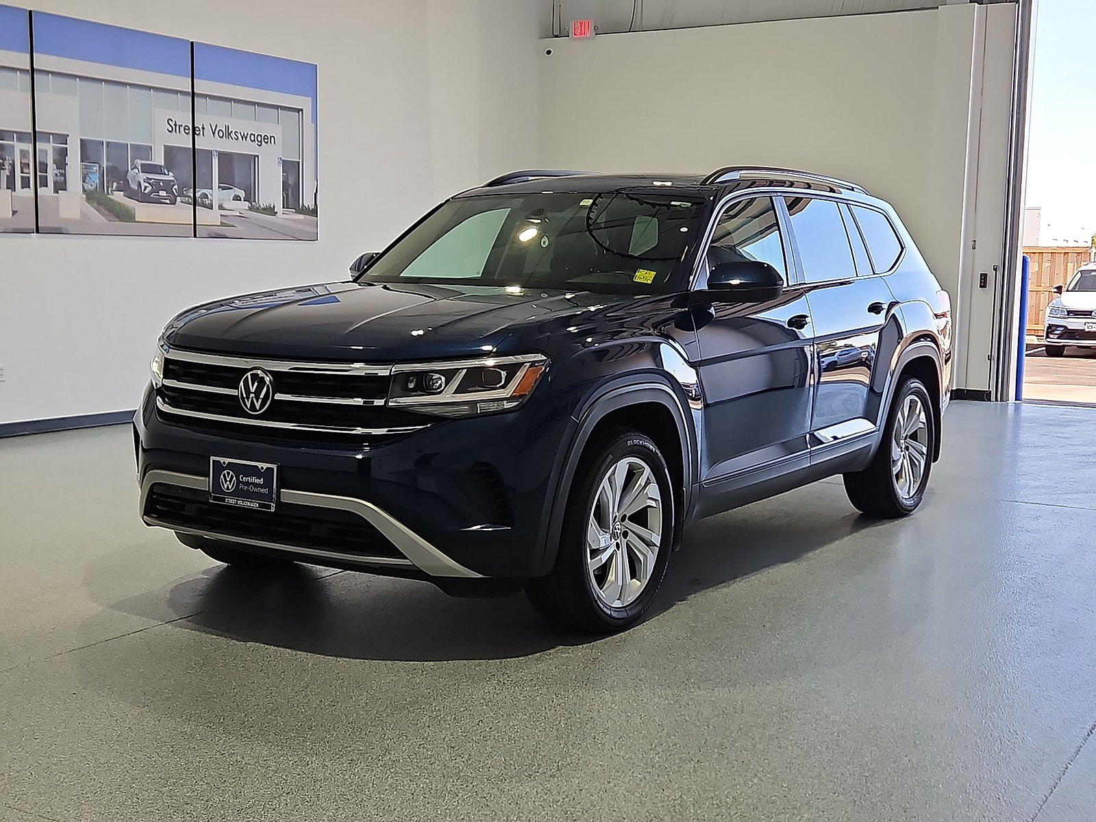 2021 Volkswagen Atlas 3.6L V6 SE w/Technology Blue Metallic at Street VW of Amarillo