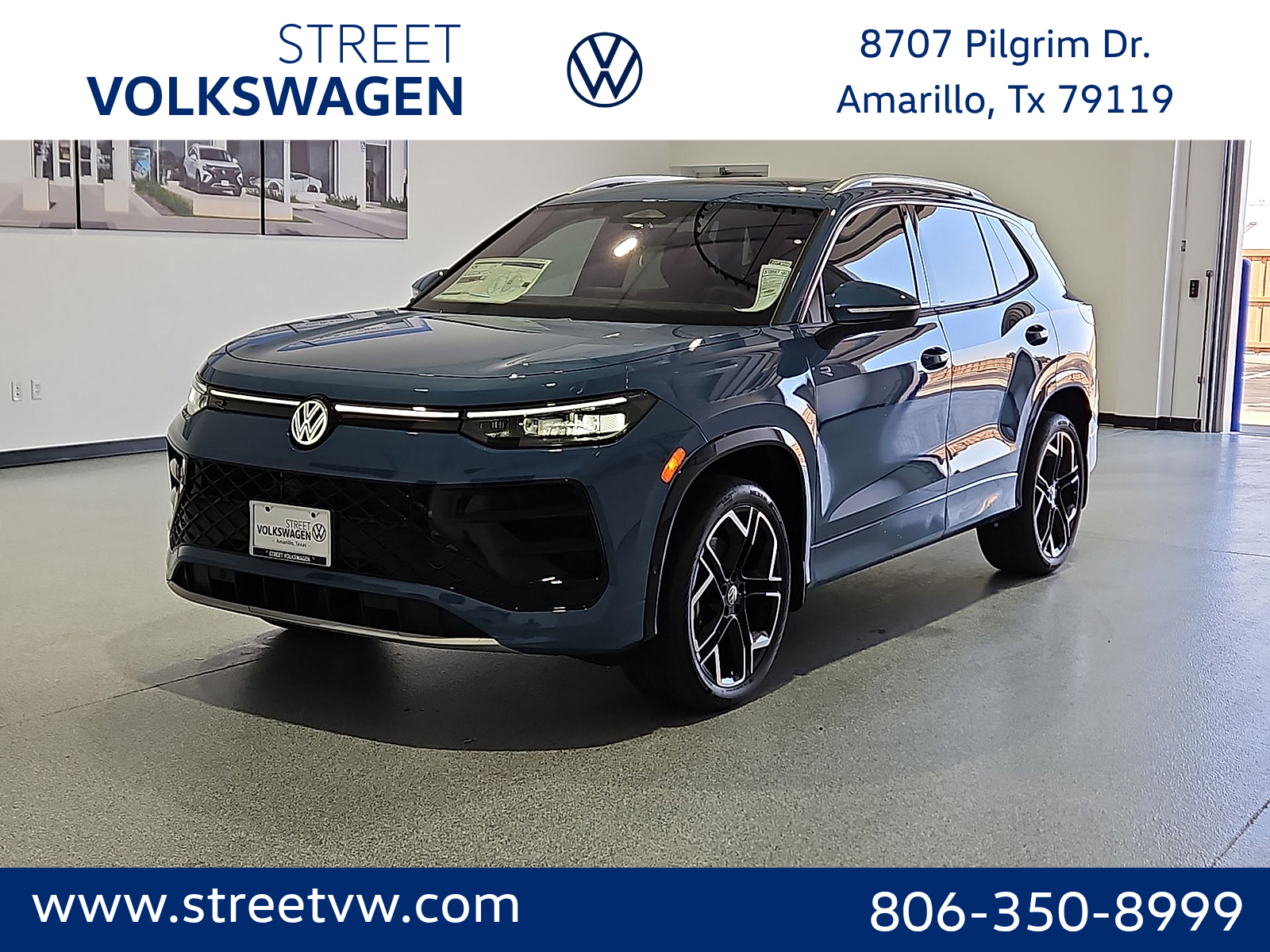 2026 Volkswagen Tiguan SEL R-Line Turbo in Monterey Blue Pearl