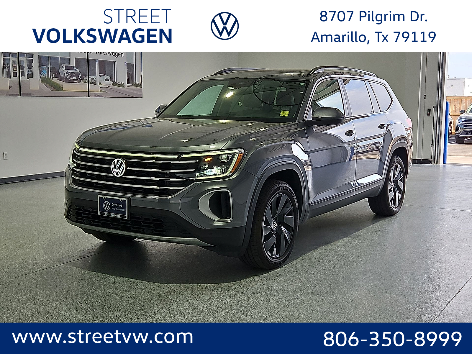 2024 Volkswagen Atlas 2.0T SE w/Technology Platinum Gray Metallic at Street VW of Amarillo