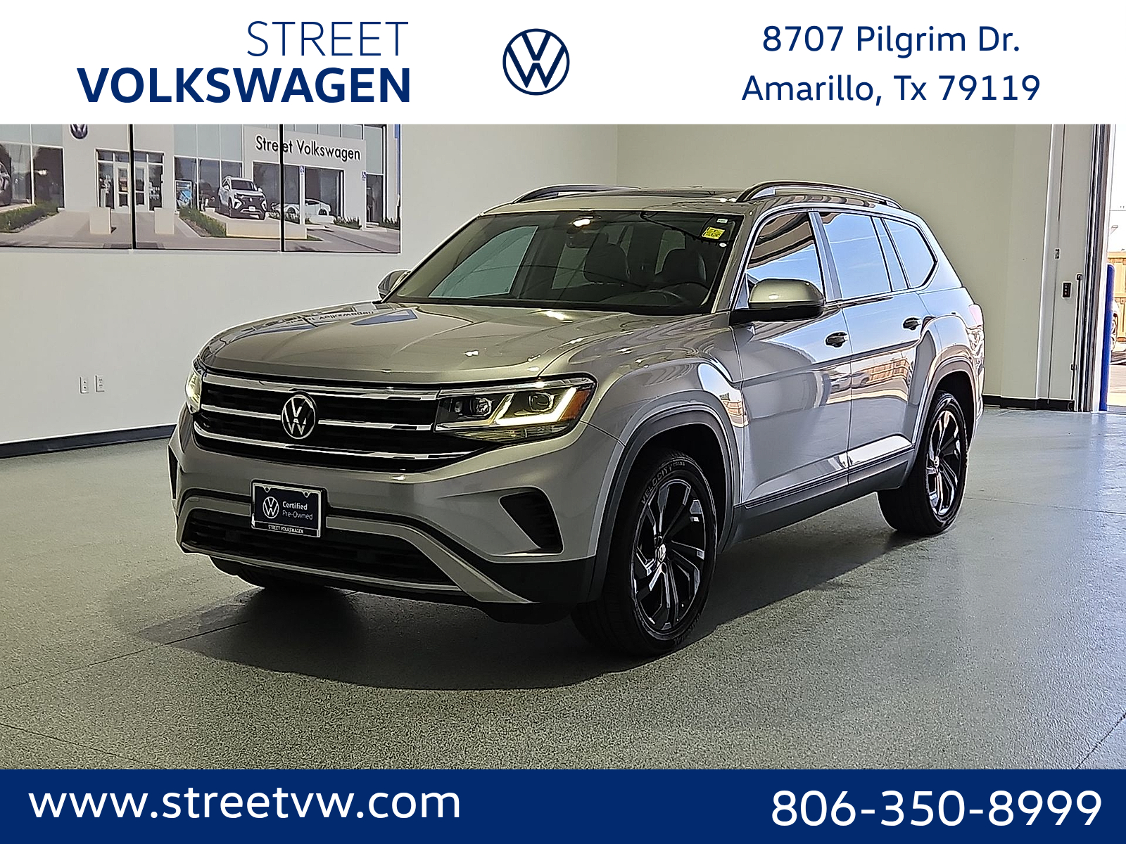 2023 Volkswagen Atlas 3.6L V6 SE w/Technology Pyrite Silver Metallic at Street VW of Amarillo