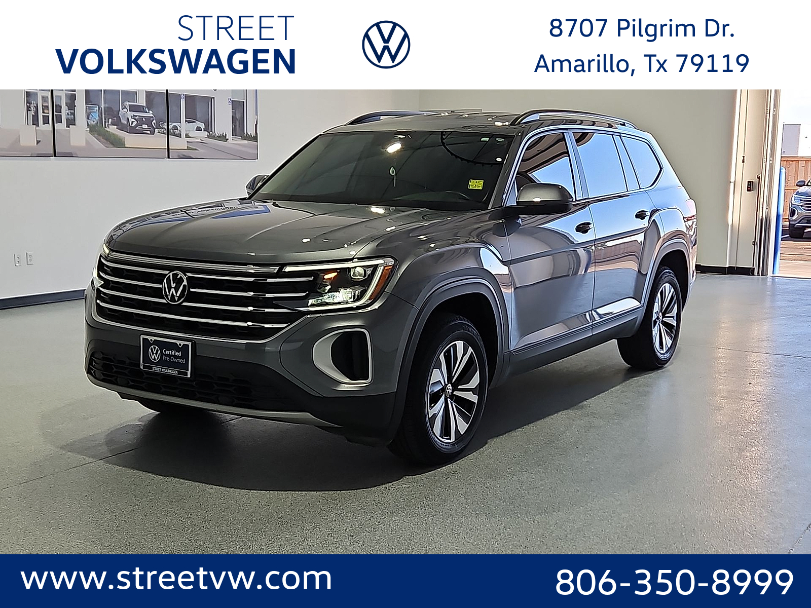 2024 Volkswagen Atlas 2.0T SE Platinum Gray Metallic at Bobby Duby Motors