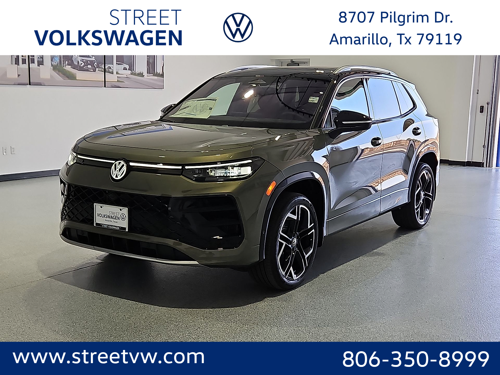2026 Volkswagen Tiguan SEL R-Line Turbo in Avocado Green w/Deep Black Roof