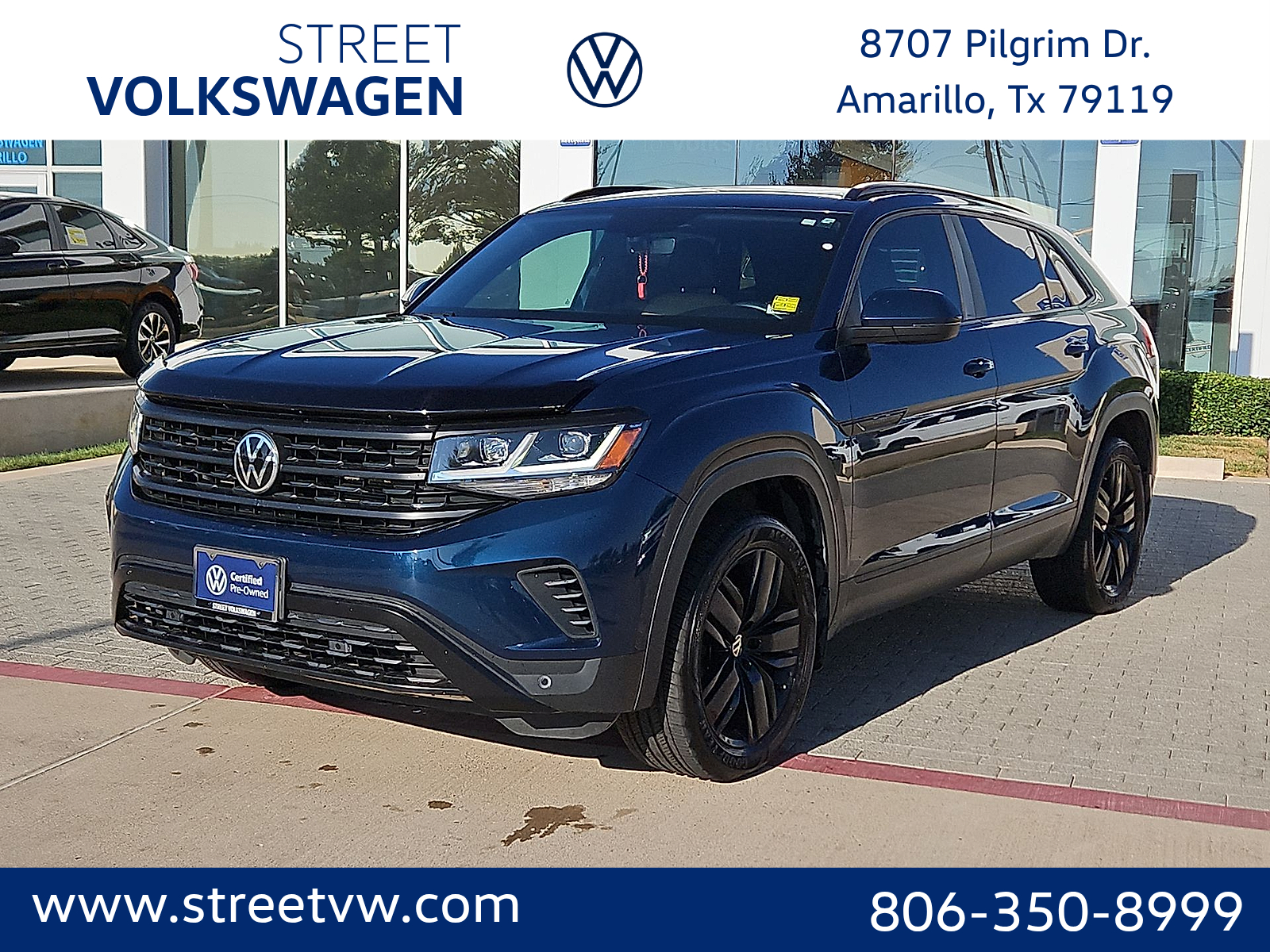 2022 Volkswagen Atlas Cross Sport 2.0T SE w/Technology Blue Metallic at Street VW of Amarillo