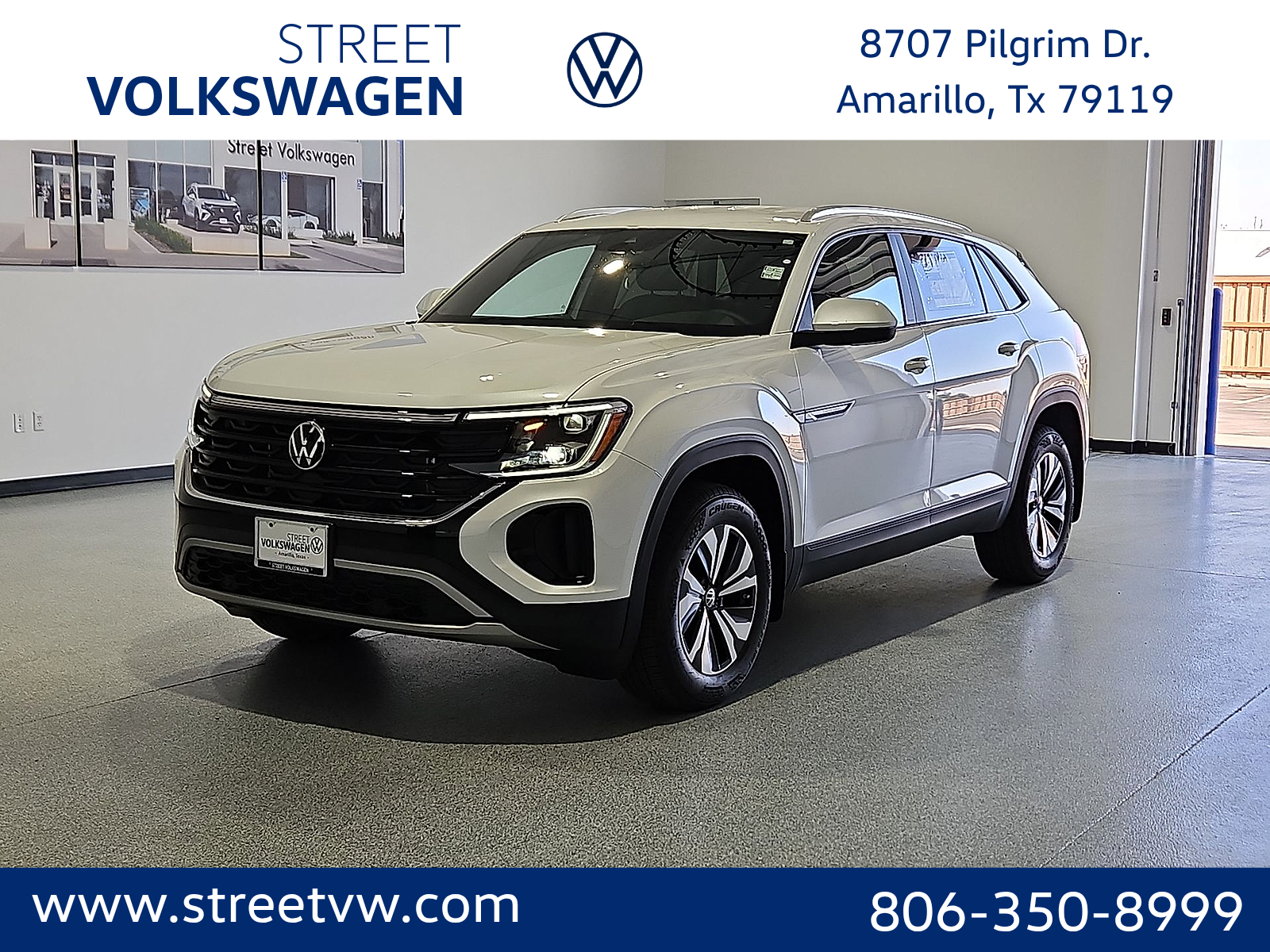 2026 Volkswagen Atlas Cross Sport 2.0T SE Opal White Pearl - 0P0P at Street VW of Amarillo