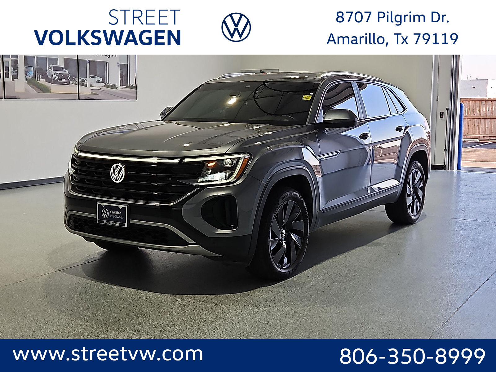 2024 Volkswagen Atlas Cross Sport 2.0T SE w/Technology Platinum Gray Metallic at Street VW of Amarillo
