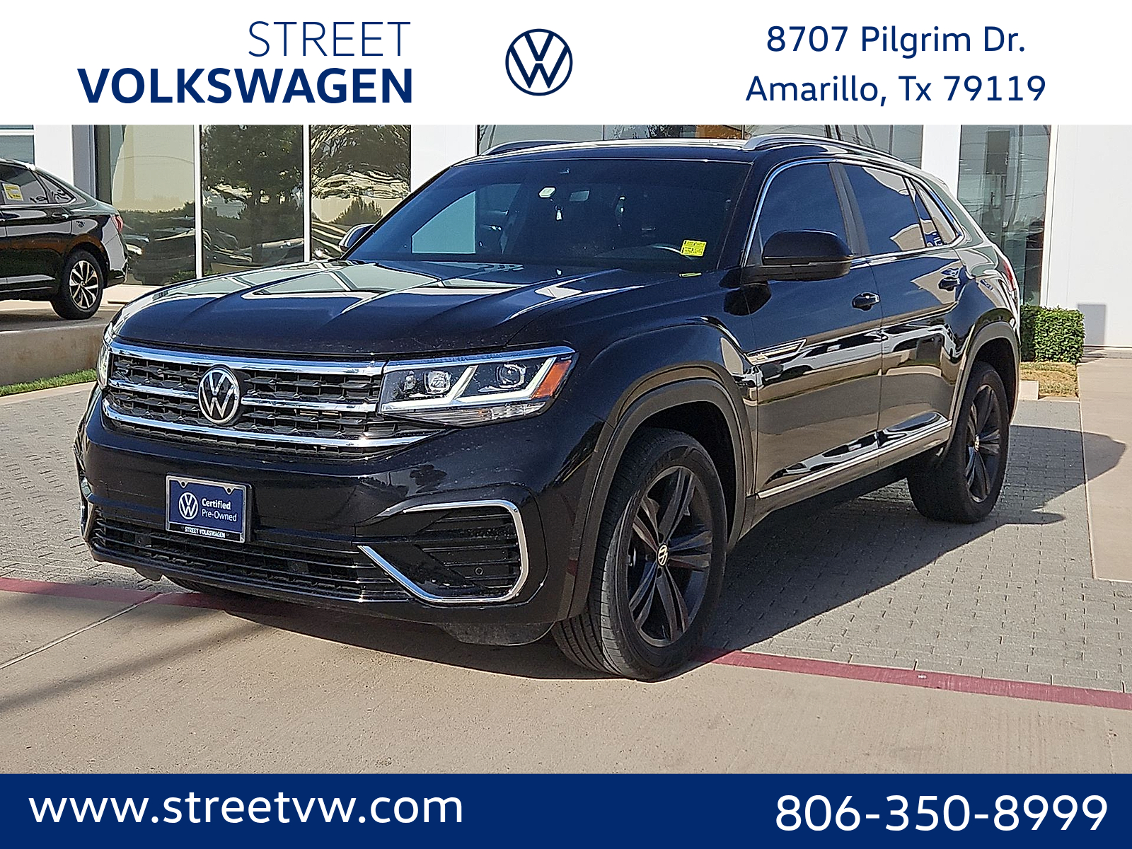 2022 Volkswagen Atlas Cross Sport 2.0T SEL R-Line Deep Black at Street VW of Amarillo