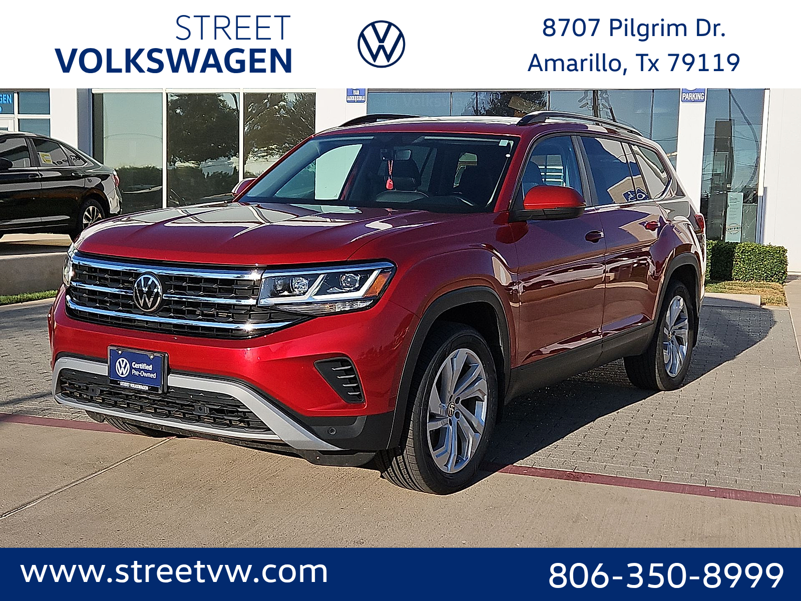 2023 Volkswagen Atlas 3.6L V6 SE w/Technology Red Metallic at Street VW of Amarillo