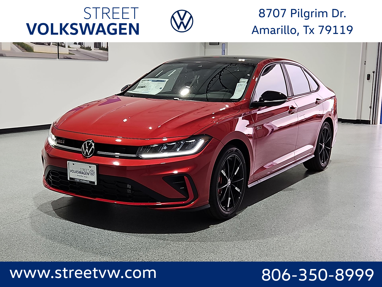 2027 Volkswagen Jetta GLI Autobahn in Kings Red Metallic w/Deep Black Roof