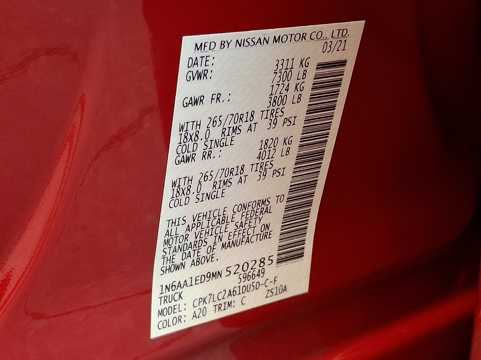 Used 2021 Nissan Titan Truck