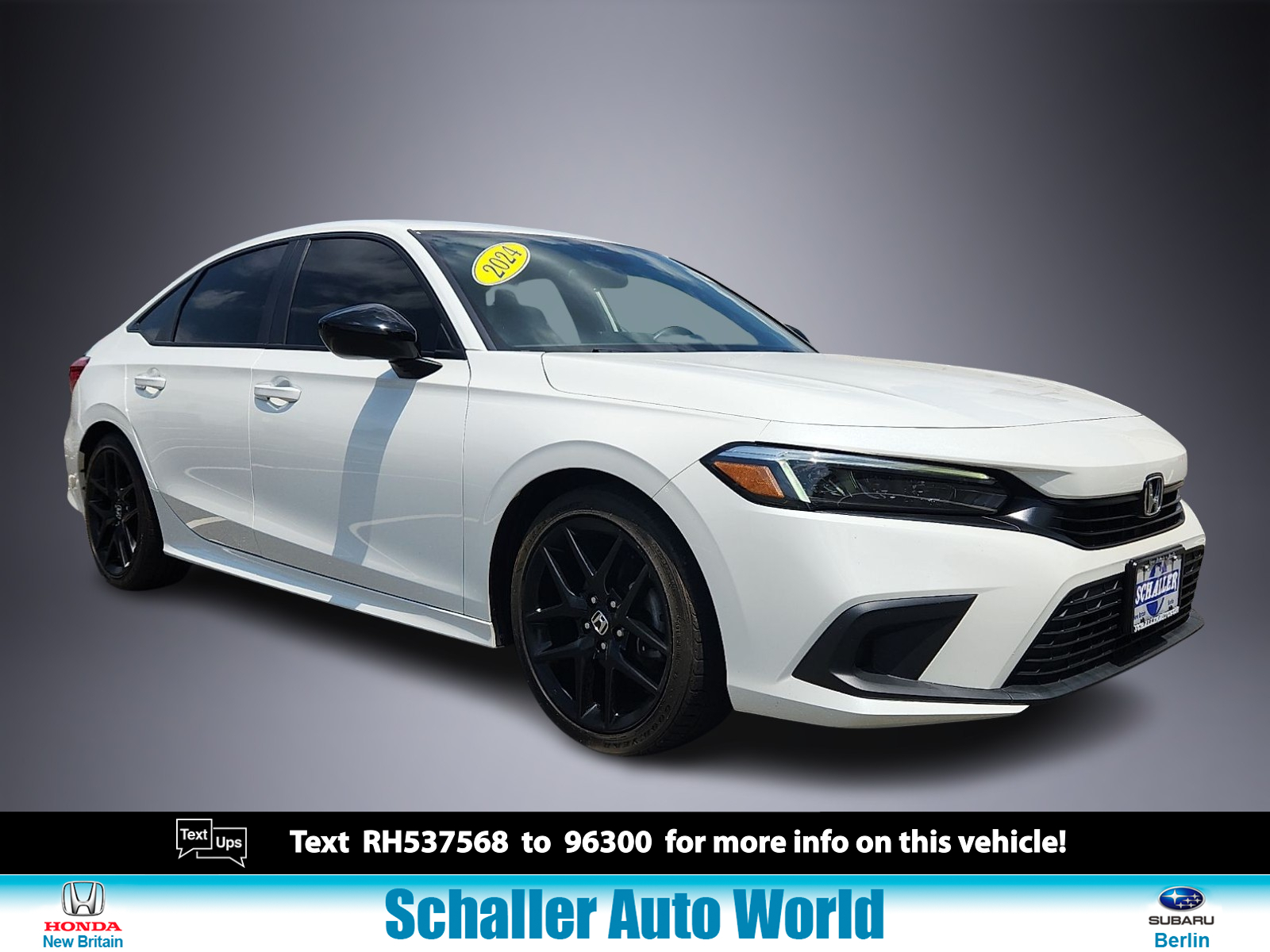 Gray (Platinum White Pearl - WX) 2024 Honda Civic Sport FWD Sedan Front-Wheel Drive Automatic