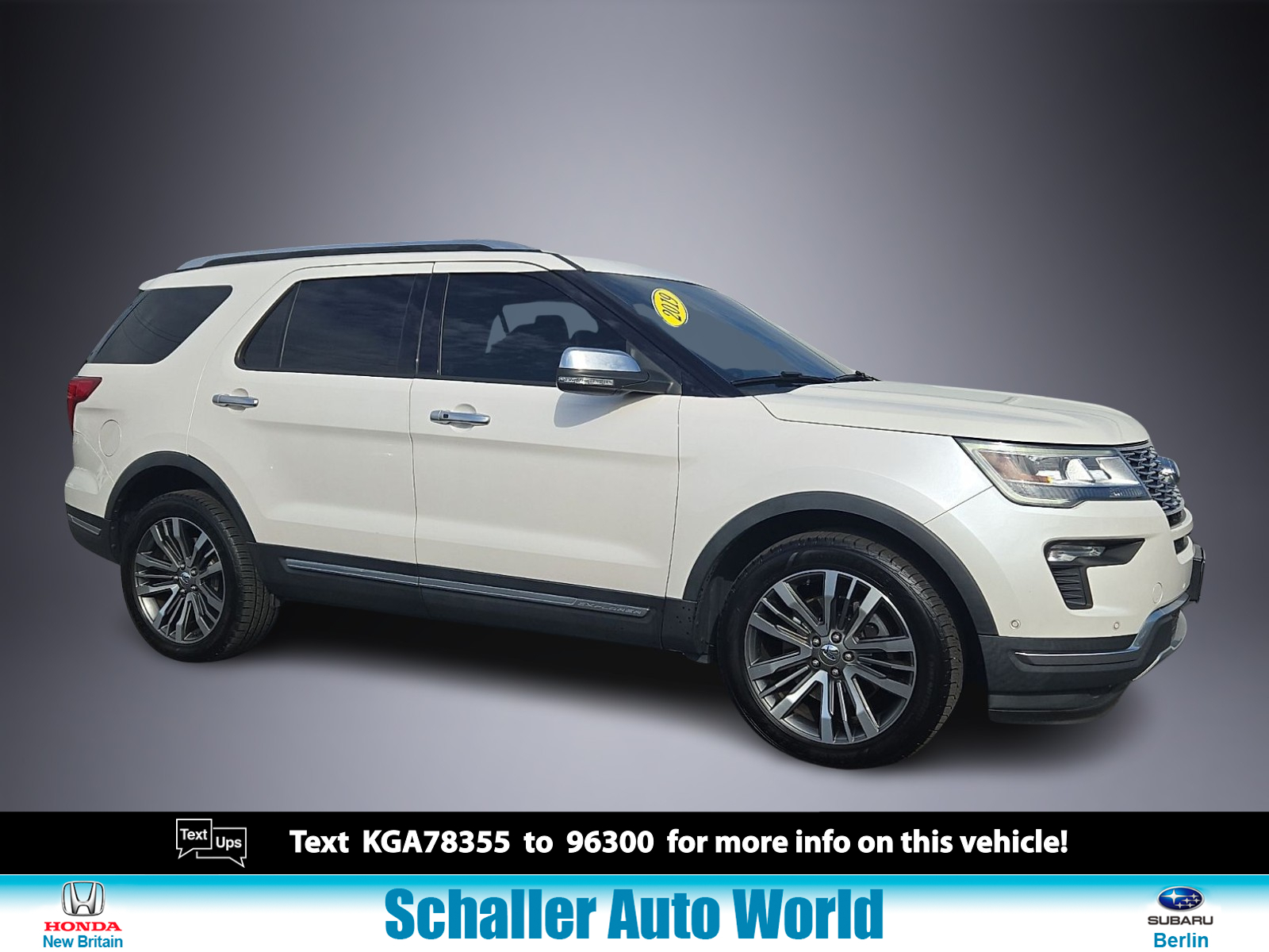 White Platinum Metallic Tri-Coat - UG 2019 Ford Explorer SUV / Crossover All-Wheel Drive Automatic