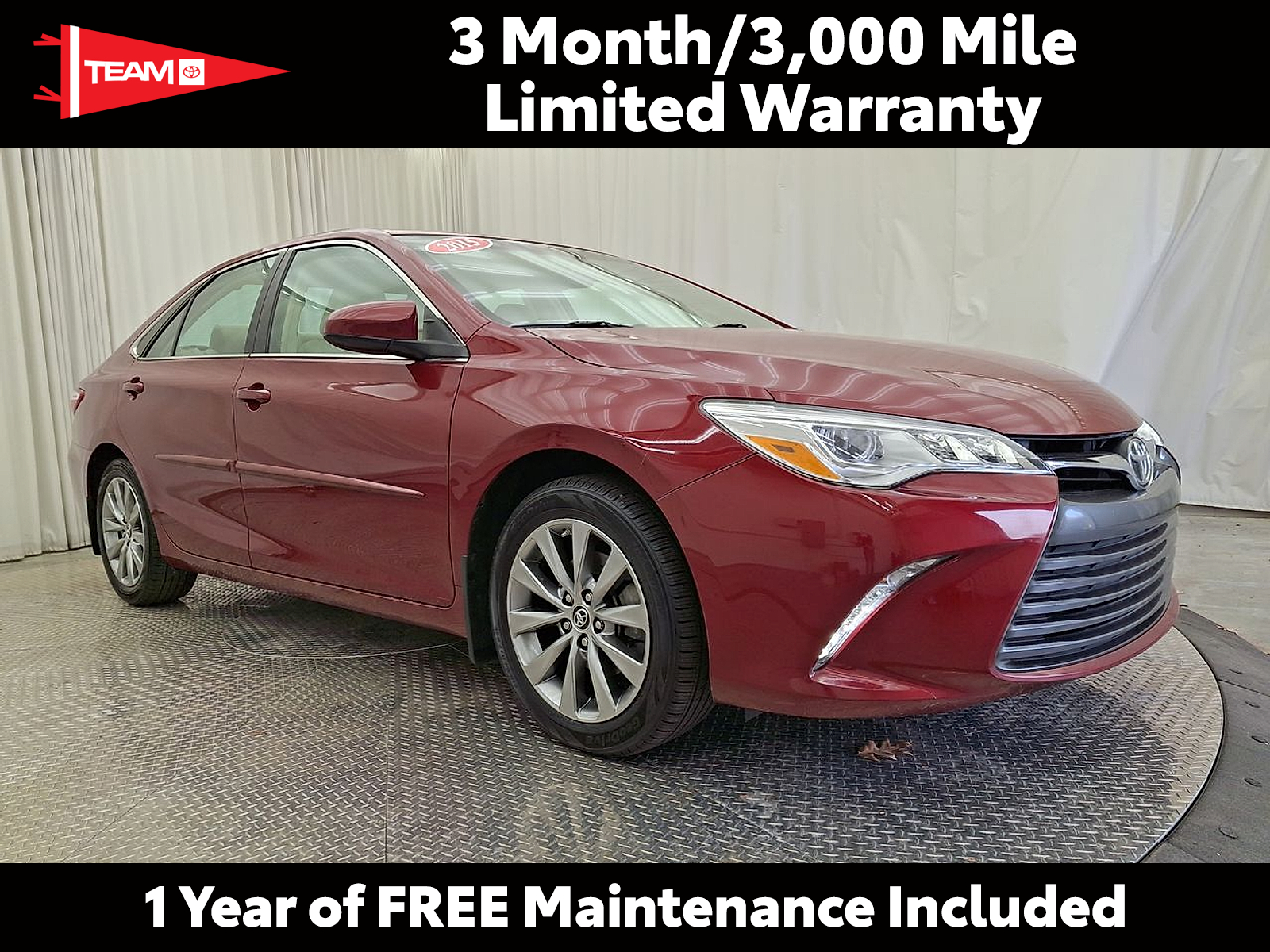 Red (Ruby Flare Pearl - 3T3) 2015 Toyota Camry XLE V6 Sedan Front-Wheel Drive Automatic