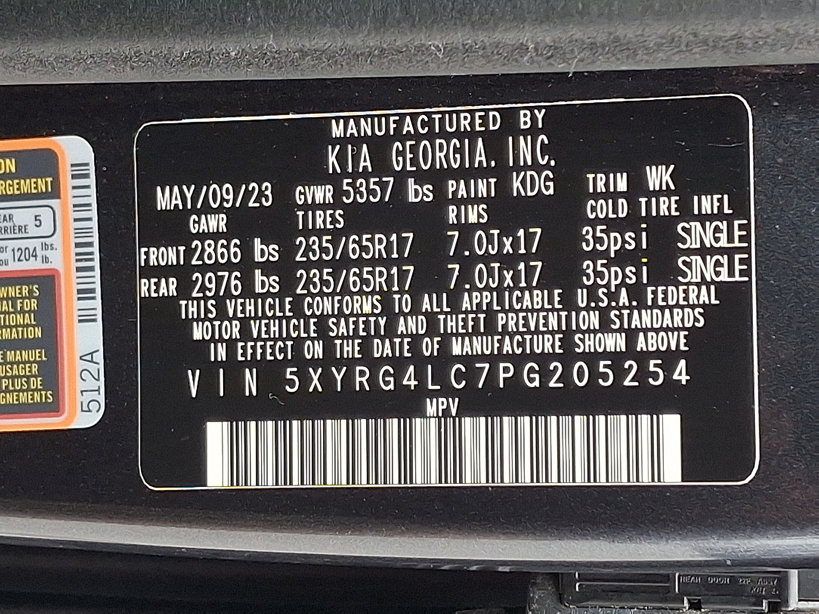 used 2023 Kia Sorento car, priced at $22,499