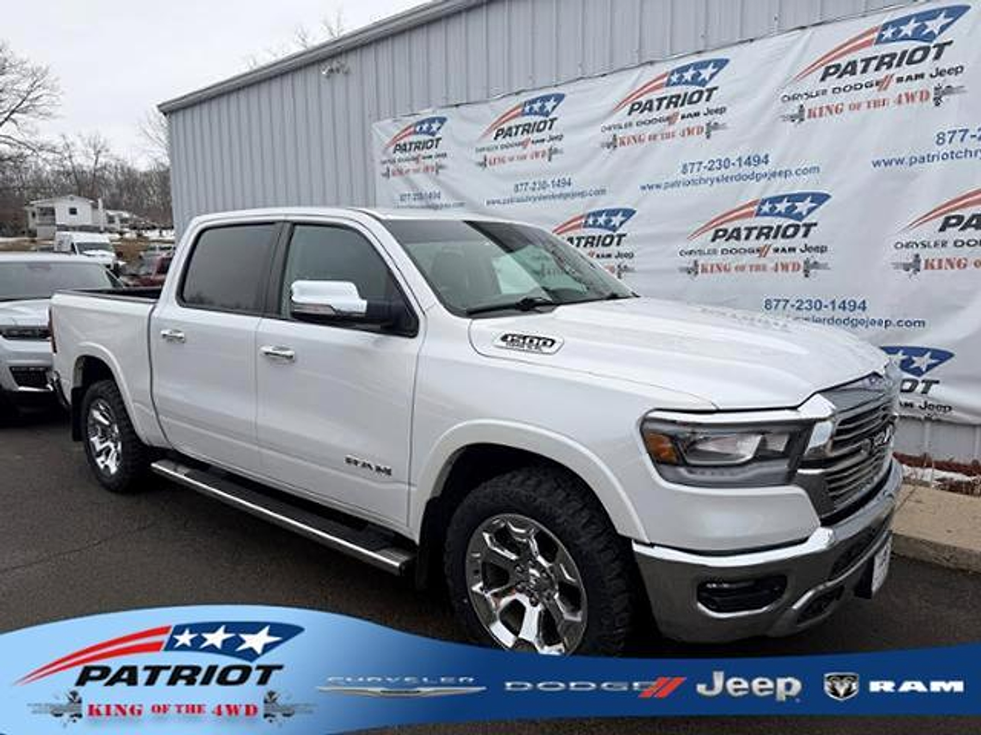 White 2022 RAM 1500 Laramie Crew Cab 4WD Pickup Truck Four-Wheel Drive Automatic