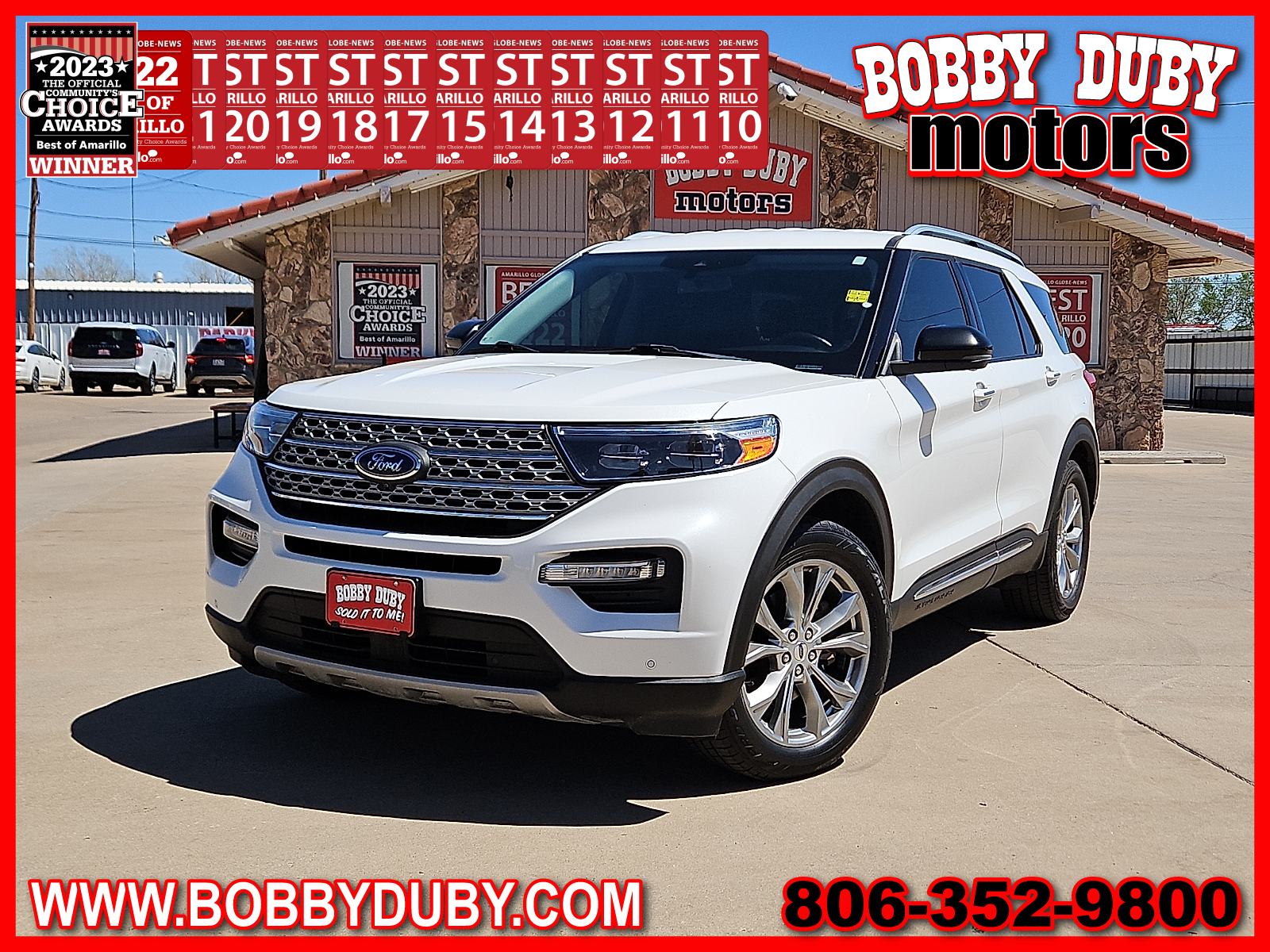 White 2021 Ford Explorer Limited RWD SUV / Crossover Rear-Wheel Drive Automatic