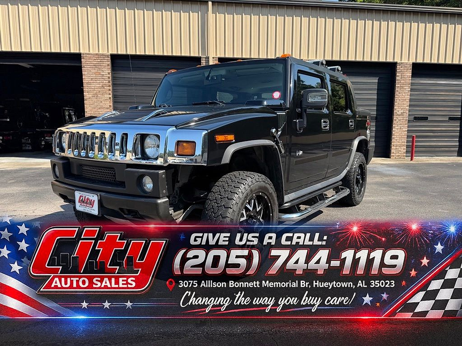 Black 2007 Hummer H2 SUT SUV / Crossover Four-Wheel Drive Automatic