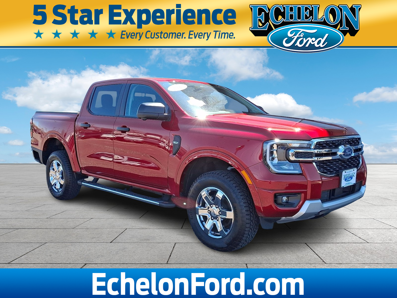 Ruby Red Metallic Tinted Clearcoat - RR 2025 Ford Ranger XLT SuperCrew 4WD Pickup Truck Four-Wheel Drive Automatic