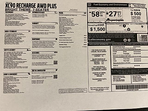 2023 Volvo XC90 Recharge T8 Plus Bright Theme 7-Passenger eAWD