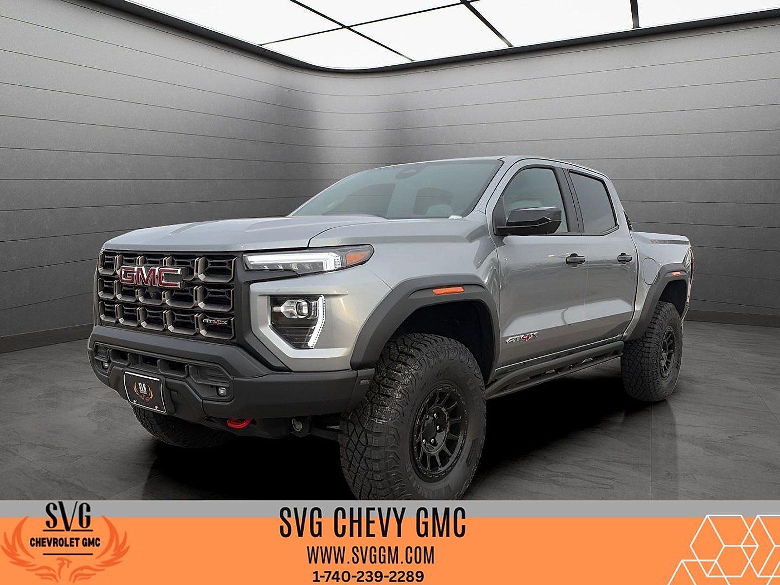 Sterling Metallic 2025 GMC Canyon AT4 Crew Cab 4WD Pickup Truck Four-Wheel Drive Automatic