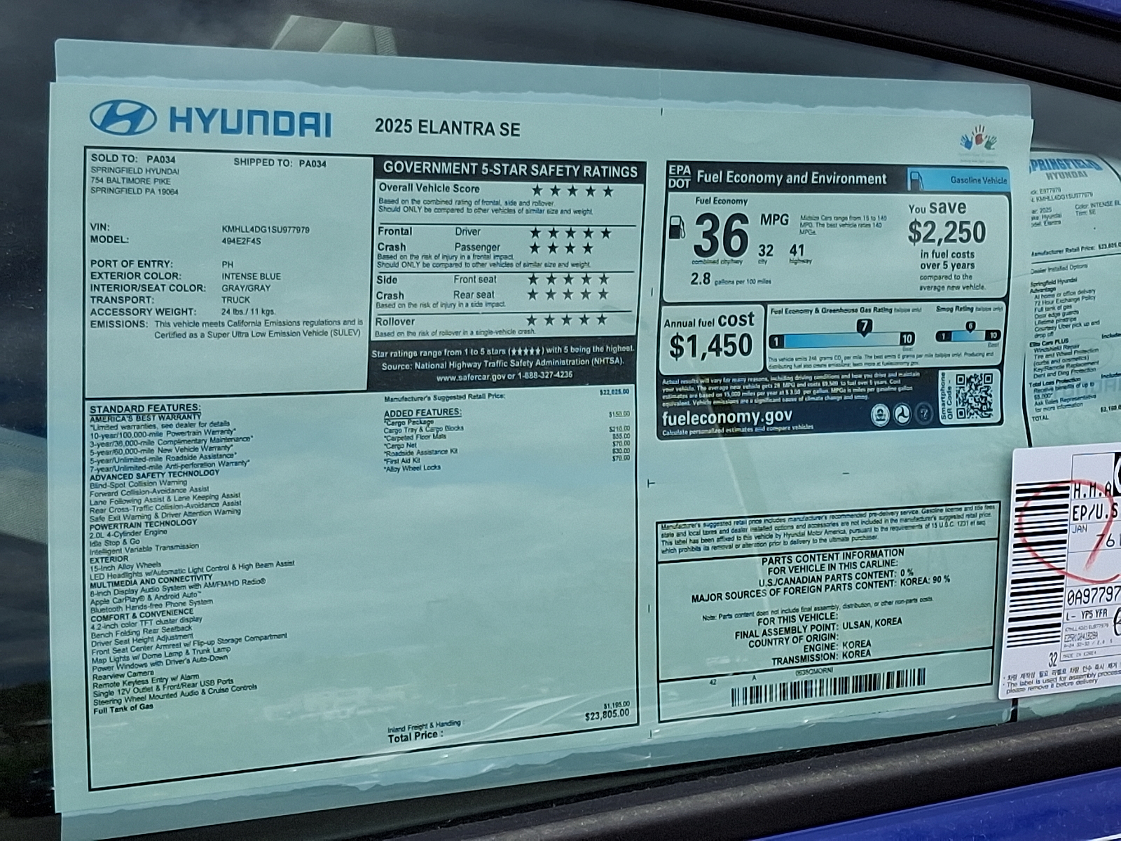 new 2025 Hyundai Elantra car, priced at $23,805