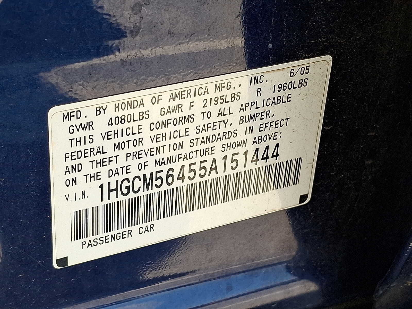 used 2005 Honda Accord car, priced at $5,477