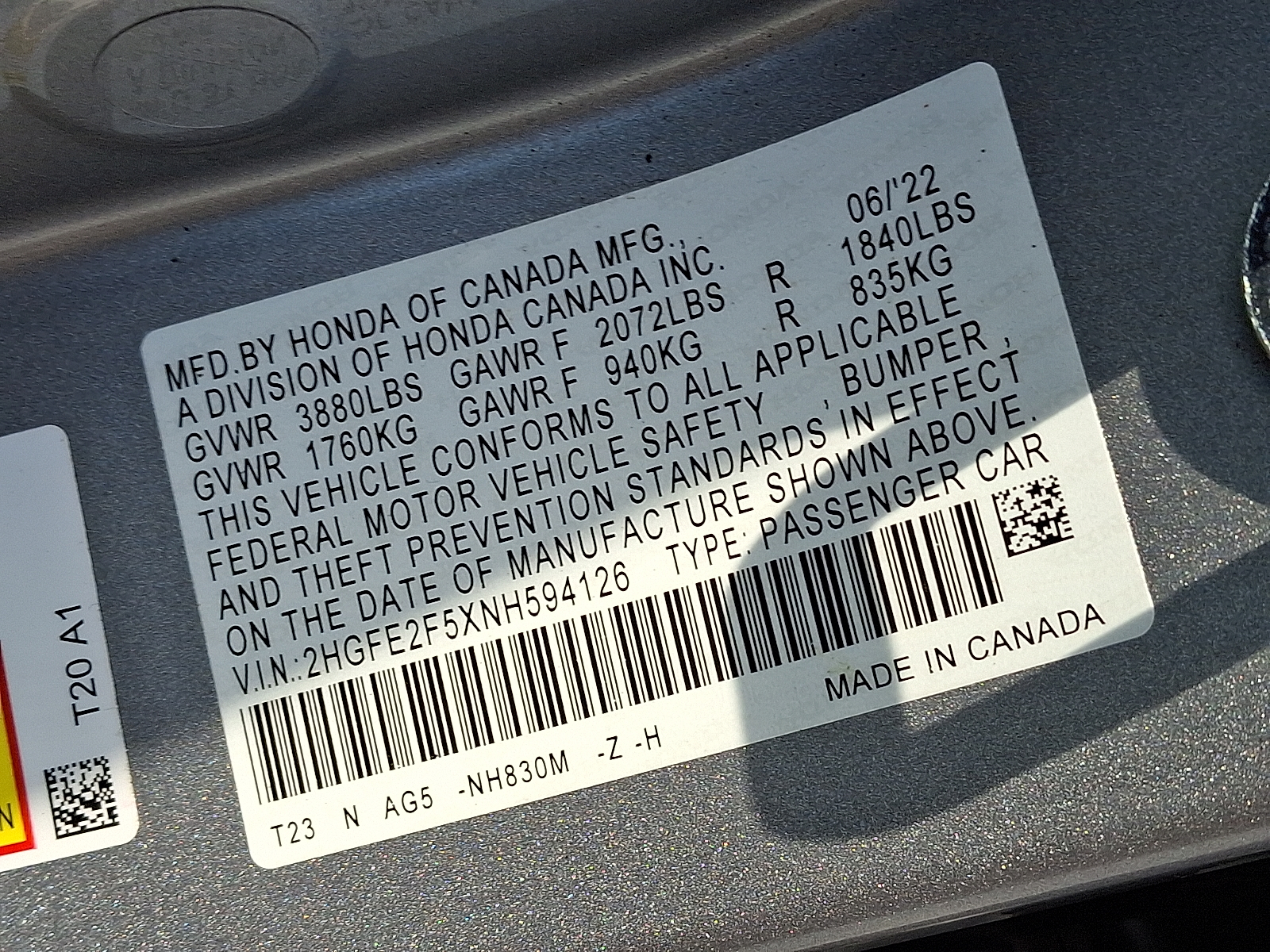 used 2022 Honda Civic car, priced at $24,599